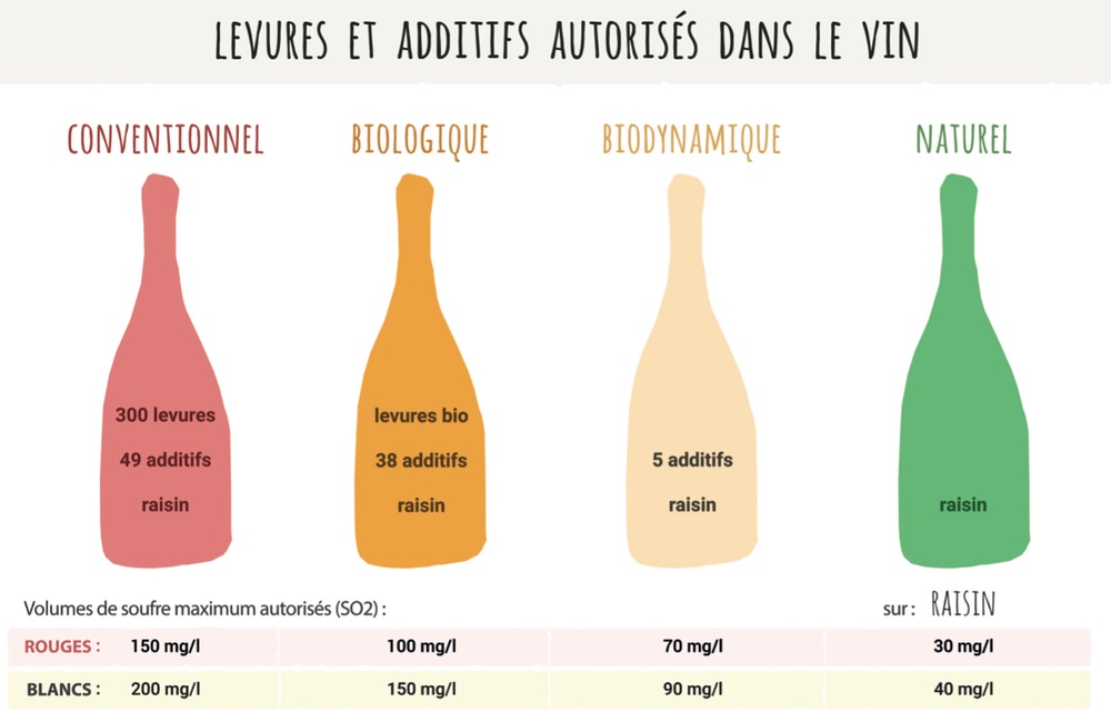 vin naturel: levures et additifs autorisées dans le vin